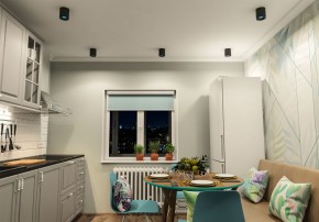 DK3090-BK+CY Светильник накладной IP 20, 10 Вт, GU5.3, LED, черный/голубой, пластик в Карталах - kartaly.ok-mebel.com | фото 2