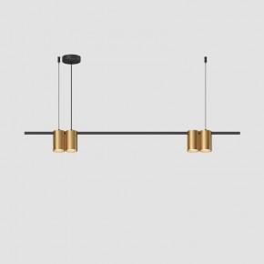 DK4061-BK+SG Подвесной светильник ORBIT, IP20, 4xGU10 LED до 15 Вт, черный + сатинированное золото, алюминий в Карталах - kartaly.ok-mebel.com | фото