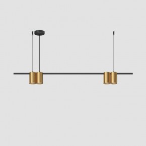 DK4061-BK+SG Подвесной светильник ORBIT, IP20, 4xGU10 LED до 15 Вт, черный + сатинированное золото, алюминий в Карталах - kartaly.ok-mebel.com | фото 2