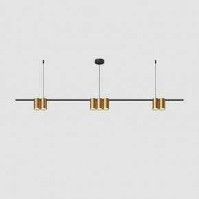 DK4063-BK+SG Подвесной светильник ORBIT, IP20, 7xGU10 LED до 15 Вт, черный + сатинированное золото, алюминий в Карталах - kartaly.ok-mebel.com | фото