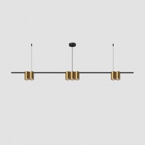 DK4063-BK+SG Подвесной светильник ORBIT, IP20, 7xGU10 LED до 15 Вт, черный + сатинированное золото, алюминий в Карталах - kartaly.ok-mebel.com | фото 2