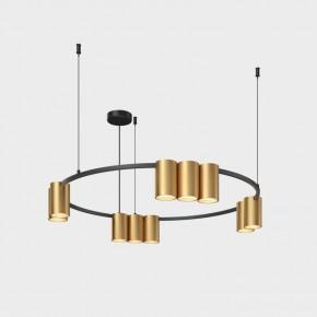 DK4065-BK+SG Подвесной светильник ORBIT , IP20, 10xGU10 LED до 15 Вт, черный + сатинированное золото, алюминий в Карталах - kartaly.ok-mebel.com | фото