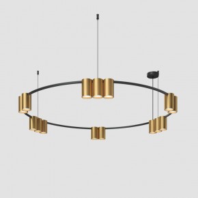 DK4067-BK+SG Подвесной светильник ORBIT, IP20, 15xGU10 LED, до 15 Вт, черный + сатинированное золото, алюминий в Карталах - kartaly.ok-mebel.com | фото