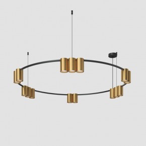 DK4067-BK+SG Подвесной светильник ORBIT, IP20, 15xGU10 LED, до 15 Вт, черный + сатинированное золото, алюминий в Карталах - kartaly.ok-mebel.com | фото 2