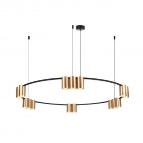 DK4067-BK+SG Подвесной светильник ORBIT, IP20, 15xGU10 LED, до 15 Вт, черный + сатинированное золото, алюминий в Карталах - kartaly.ok-mebel.com | фото 3