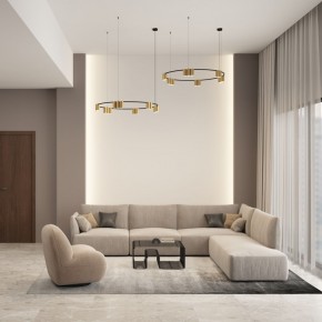 DK4067-BK+SG Подвесной светильник ORBIT, IP20, 15xGU10 LED, до 15 Вт, черный + сатинированное золото, алюминий в Карталах - kartaly.ok-mebel.com | фото 4
