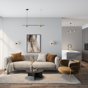 DK5060-BK+SG Бра ORBIT, IP20, 3000К, LED, 10 Вт, черный + сатинированное золото, алюминий в Карталах - kartaly.ok-mebel.com | фото 5