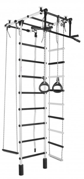 ДСК Атлант цв.белый-черный: турник, кольца, канат, трапеция, веревочная лестница в Карталах - kartaly.ok-mebel.com | фото