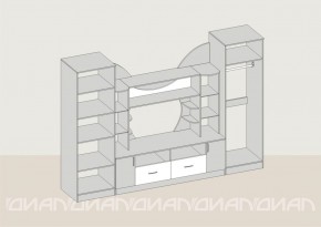 Гостиная Аллегро с 2 шкафами вариант-5 (венге/дуб белфорт) в Карталах - kartaly.ok-mebel.com | фото 2