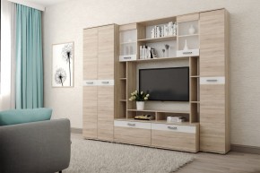 Гостиная Белла (Дуб Сонома/Белый глянец) в Карталах - kartaly.ok-mebel.com | фото