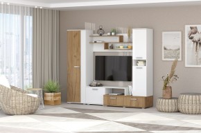 Гостиная Юна (Белый текстурный/Дуб крафт золотой) в Карталах - kartaly.ok-mebel.com | фото 3