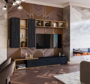 ХЛОЯ Гостиная (Дуб Вотан/Обсидиан) модульная в Карталах - kartaly.ok-mebel.com | фото 11