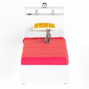 Камелия Кровать 0900, цвет белый, ШхГхВ 93,5х217х78,2 см., сп.м. 900х2000 мм., без матраса, основание есть в Карталах - kartaly.ok-mebel.com | фото 2