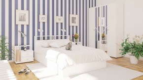 Камелия Кровать 1400, цвет белый, ШхГхВ 143,5х217х78,2 см., сп.м. 1400х2000 мм., без матраса, основание есть в Карталах - kartaly.ok-mebel.com | фото 4