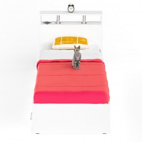 Камелия Кровать с ящиками 0900, цвет белый, ШхГхВ 93,5х217х78,2 см., сп.м. 900х2000 мм., без матраса, основание есть в Карталах - kartaly.ok-mebel.com | фото 3