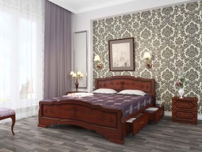 КАРИНА-6 Кровать из массива  (Орех) с 2-мя ящиками в Карталах - kartaly.ok-mebel.com | фото