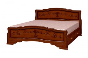 КАРИНА-6 Кровать из массива  (Орех) с 2-мя ящиками в Карталах - kartaly.ok-mebel.com | фото 2