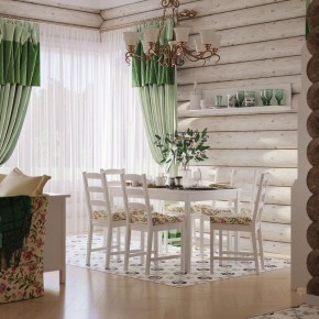 Комлект Вествик обеденный стол и четыре стула, массив сосны, цвет белый в Карталах - kartaly.ok-mebel.com | фото