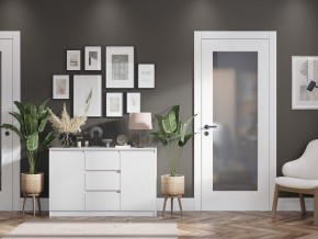 Комод 2-ств. с 3 ящиками "Бьянко" (Белый лофт) в Карталах - kartaly.ok-mebel.com | фото 2