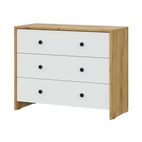 Комод 3 ящика "Дольче" (Дуб Золотой/Белый) в Карталах - kartaly.ok-mebel.com | фото
