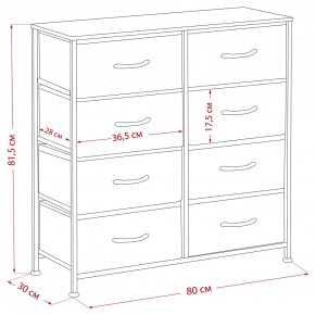 Комод Leset Линкс 8 ящ. (к/з), Каркас Белый, ящики Белые в Карталах - kartaly.ok-mebel.com | фото 8