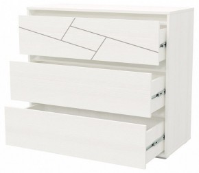 АДЕЛИНА Комод с тремя ящиками (белый рамух) в Карталах - kartaly.ok-mebel.com | фото 2