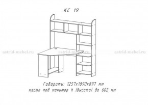 Компьютерный стол №19 (Анкор темный) в Карталах - kartaly.ok-mebel.com | фото 3