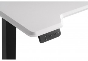 Компьютерный стол Маркос с механизмом подъема 120х75х75 белая шагрень / черный в Карталах - kartaly.ok-mebel.com | фото 6