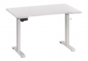 Компьютерный стол Маркос с механизмом подъема 120х75х75 белый / шагрень белая в Карталах - kartaly.ok-mebel.com | фото 3
