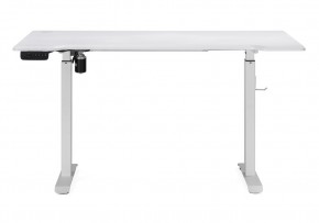 Компьютерный стол Маркос с механизмом подъема 140х80х75 белый / шагрень белая в Карталах - kartaly.ok-mebel.com | фото 3