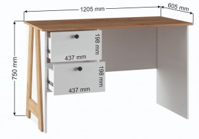 Компьютерный стол Теодора белый / крафт золотой в Карталах - kartaly.ok-mebel.com | фото 3