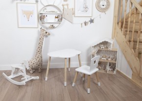 Комплект детский стол ОБЛАЧКО и стул КОРОНА ROLTI Baby (белая столешница/белое сиденье/береза ножки) в Карталах - kartaly.ok-mebel.com | фото 5