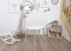 Комплект детский стол ОБЛАЧКО и стул МИШКА ROLTI Baby (белая столешница/белое сиденье/береза ножки) в Карталах - kartaly.ok-mebel.com | фото 3