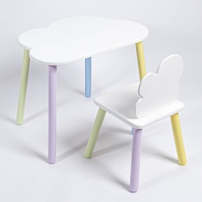 Комплект детский стол ОБЛАЧКО и стул Облачко ROLTI Baby (белая столешница/белое сиденье/цветные ножки) в Карталах - kartaly.ok-mebel.com | фото 1