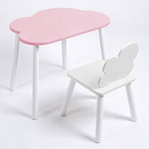 Комплект детский стол ОБЛАЧКО и стул ОБЛАЧКО ROLTI Baby (розовая столешница/белое сиденье/белые ножки) в Карталах - kartaly.ok-mebel.com | фото