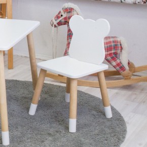 Комплект детской мебели стол и два стула Мишутка (Белый/Белый/Береза) в Карталах - kartaly.ok-mebel.com | фото 2