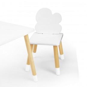 Комплект детской мебели стол и два стула Облачко (Белый/Белый/Береза) в Карталах - kartaly.ok-mebel.com | фото