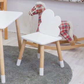 Комплект детской мебели стол и два стула Облачко (Белый/Белый/Береза) в Карталах - kartaly.ok-mebel.com | фото 3