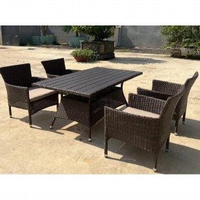 Комплект мебели из иск. ротанга AM-196B/T196 Brown 4Pcs (4+1) в Карталах - kartaly.ok-mebel.com | фото 3
