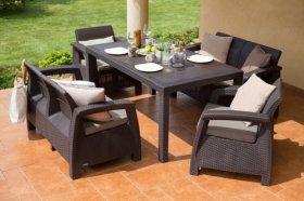 Комплект мебели Корфу Фиеста (Corfu fiesta set) коричневый в Карталах - kartaly.ok-mebel.com | фото 3