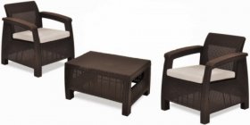 Комплект мебели Корфу Уикенд (Corfu Weekend) коричневый - серо-бежевый * в Карталах - kartaly.ok-mebel.com | фото