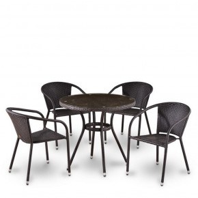 Комплект плетеной мебели T282ANT/Y137C-W53 Brown (4+1) в Карталах - kartaly.ok-mebel.com | фото