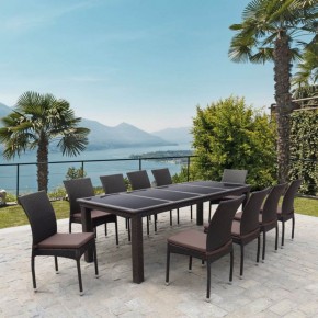 Комплект плетеной мебели T438/Y380A-W53 Brown (10+1) в Карталах - kartaly.ok-mebel.com | фото
