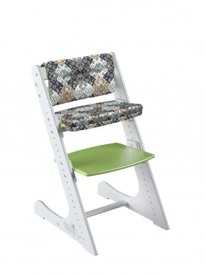 Комплект растущий стул и подушки Конёк Горбунёк Комфорт  (Бело-зеленый, Лабиринт) в Карталах - kartaly.ok-mebel.com | фото