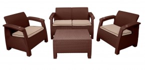 Комплект уличной мебели Yalta Premium Terrace Set (Ялта) шоколадый (+подушки под спину) в Карталах - kartaly.ok-mebel.com | фото 1