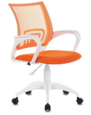 Кресло BRABIX "Fly MG-396W", пластик белый, сетка, оранжевое, 532401, MG-396W_532401 в Карталах - kartaly.ok-mebel.com | фото