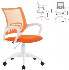 Кресло BRABIX "Fly MG-396W", пластик белый, сетка, оранжевое, 532401, MG-396W_532401 в Карталах - kartaly.ok-mebel.com | фото 2