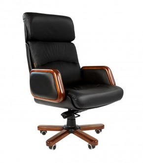 Кресло для руководителя CHAIRMAN 417 (Натуральная кожа) Черное в Карталах - kartaly.ok-mebel.com | фото 1