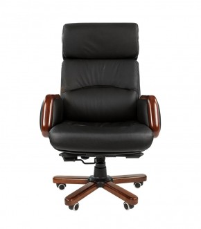 Кресло для руководителя CHAIRMAN 417 (Натуральная кожа) Черное в Карталах - kartaly.ok-mebel.com | фото 2