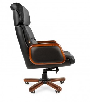Кресло для руководителя CHAIRMAN 417 (Натуральная кожа) Черное в Карталах - kartaly.ok-mebel.com | фото 3